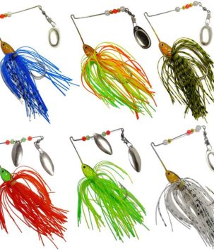 6 Pcs Fishing Lures Spinner Baits for Bass Fishing,Trout Salmon Hard Metal Spinnerbaits