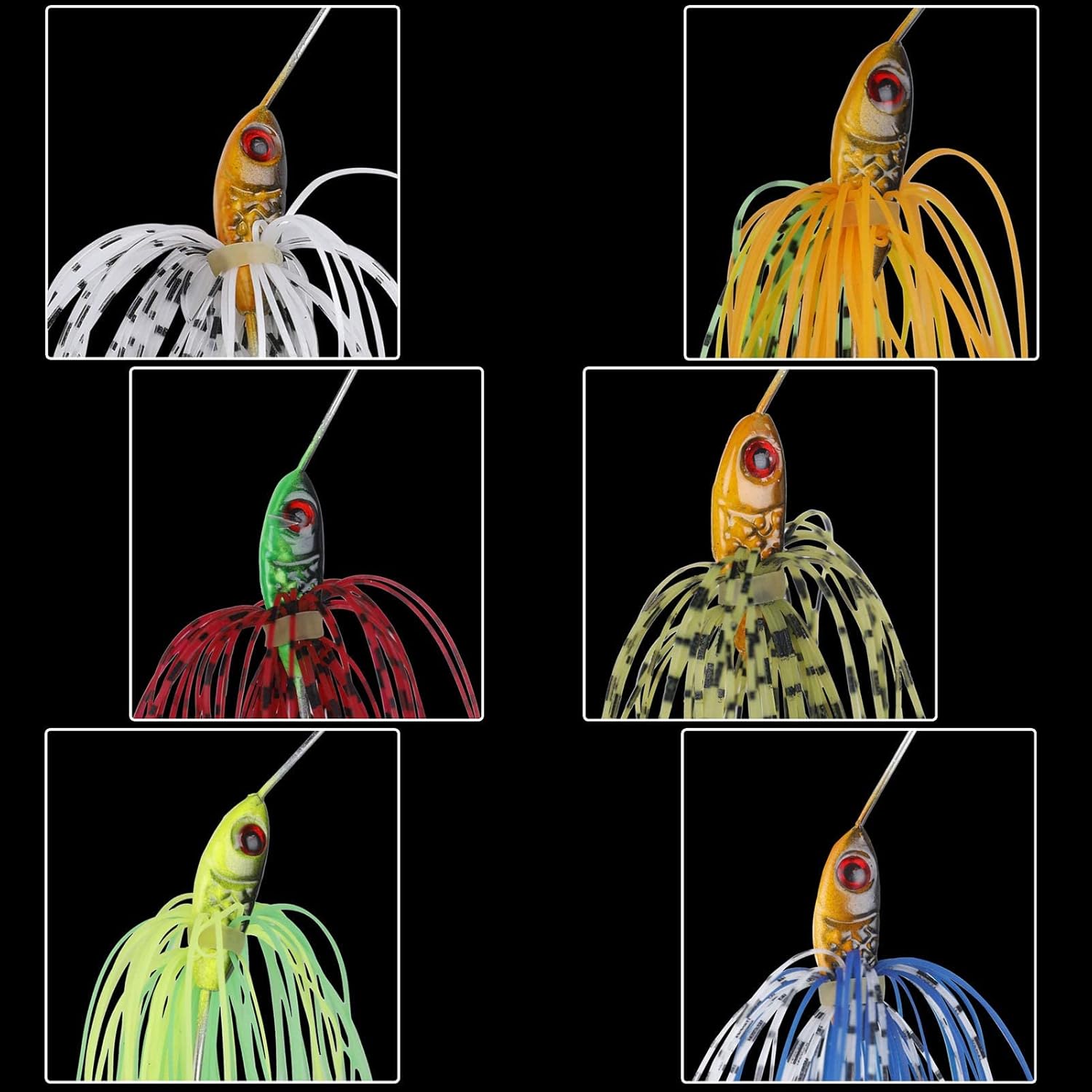 6 Pcs Fishing Lures Spinner Baits for Bass Fishing,Trout Salmon Hard Metal Spinnerbaits - Image 5