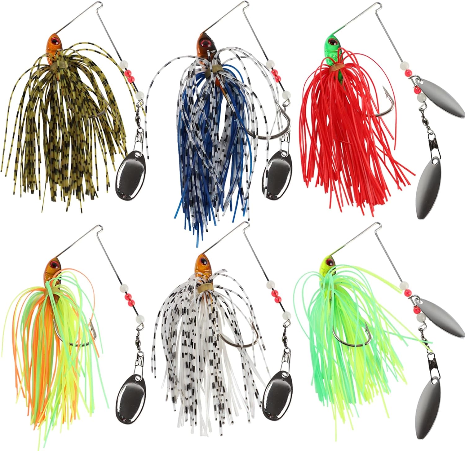 6 Pcs Fishing Lures Spinner Baits for Bass Fishing,Trout Salmon Hard Metal Spinnerbaits - Image 9