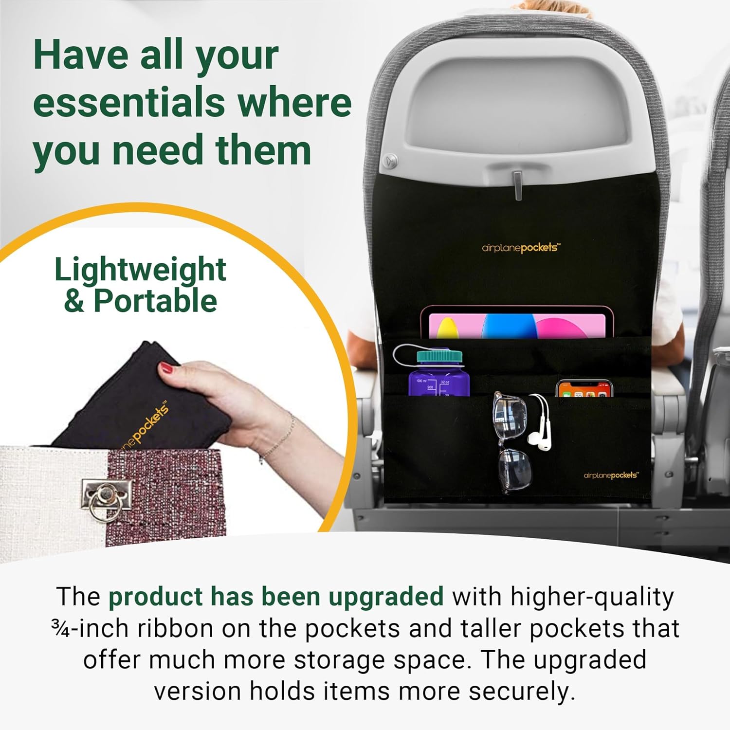 Airplane Accessories - Plane Travel Essentials - Travel Organizer - Seat Storage Organizer - Air Travel Essentials - Seat Back Organizer - International Travel Must Haves - Image 7